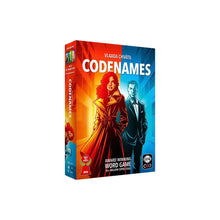 Load image into Gallery viewer, Codenames game box with silhouettes of a man and woman on a white background