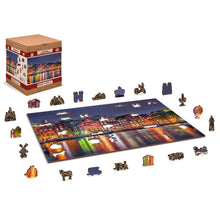 Load image into Gallery viewer, Wooden Puzzle: Amsterdam by Night 505pcs
