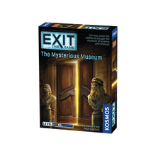 Load image into Gallery viewer, A boxed board game titled 'EXIT The Game: The Mysterious Museum' depicting a door and statues, indicating a museum setting.