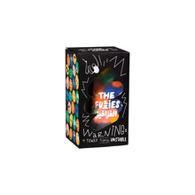 Load image into Gallery viewer, A boxed board game titled 'The Fuzzies' with colorful ball-shaped pieces visible through a window, with text in English, Arabic, and French.