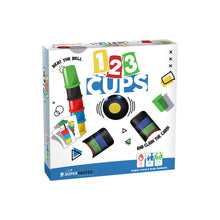 Load image into Gallery viewer, Box of '123 Cups' speed game with colorful cups and text on a white background