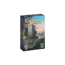 Load image into Gallery viewer, Board game box for 'Carcassonne: Towers & Thieves' on a white background