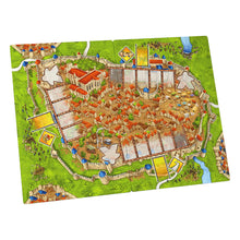 Load image into Gallery viewer, Colorful board game map of a medieval town with various buildings and pathways.