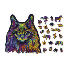 Load image into Gallery viewer, Wooden Puzzle: Rainbow Wild Cat 140pcs