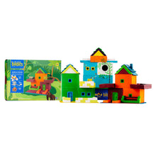 Load image into Gallery viewer, Colorful toy building blocks set with a box labeled 'bildits' on a white background