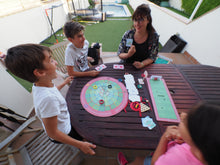 Load image into Gallery viewer, mom-and-kids-playing-Olymplakks-dexterity-fun-family-olympics-sports-games