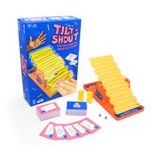 Load image into Gallery viewer, Tilt &#39;N Shout game set with packaging, cards, and components on a white background
