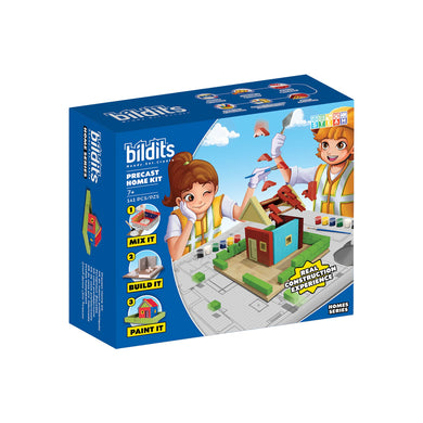 Bildits toy packaging with construction-themed illustration on a white background