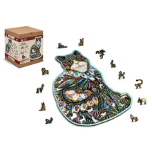 Load image into Gallery viewer, Wooden Puzzle: Jeweled Cat 250pcs
