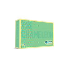 Load image into Gallery viewer, Green and yellow box of &quot;The Chameleon&quot; game with a pattern on a white background
