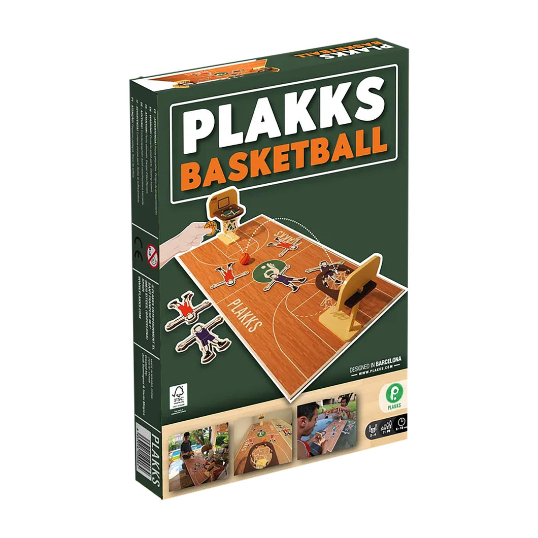 Box of Plakks Basketball game on a white background
