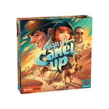Load image into Gallery viewer, Board game box for 'Camel Up' with characters and desert scene on the cover
