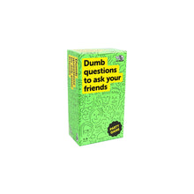 Load image into Gallery viewer, Green box with text 'Dumb questions to ask your friends' on a white background
