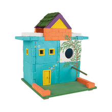 Load image into Gallery viewer, Colorful birdhouse with a tree design on a white background
