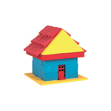 Load image into Gallery viewer, Colorful toy house made of interlocking blocks on a white background
