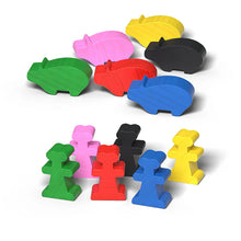 Load image into Gallery viewer, Colorful wooden animal-shaped markers on a white background
